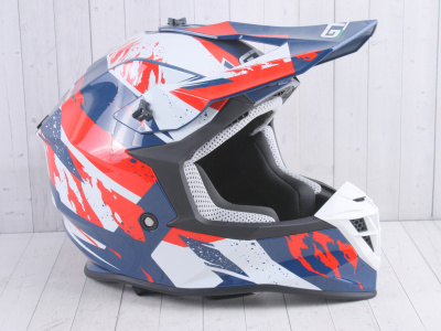 Шлем мото GTX 633 (XL) #3 BLUE/RED WHITE (арт. #10453)