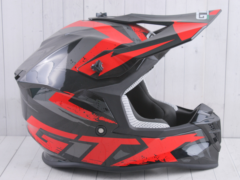 Шлем мото кроссовый GTX 633 (L) #10 BLACK/RED GREY (арт. #12107)