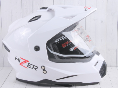 Шлем мото мотард HIZER J6802 (M) #2 white (2 визора) (арт. #12344)